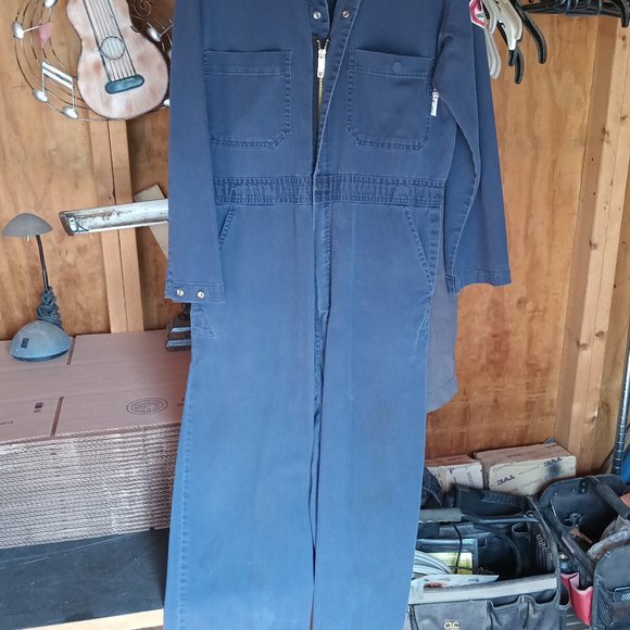 Walls Navy Blue Flame Resistant Coveralls - Picture 1 of 4